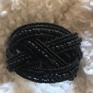 Black Beaded Bangle